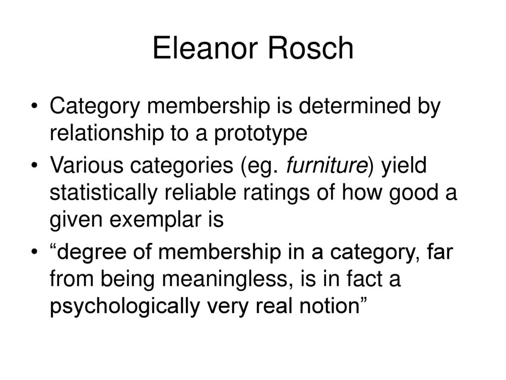 Eleanor rosch prototype theory sale